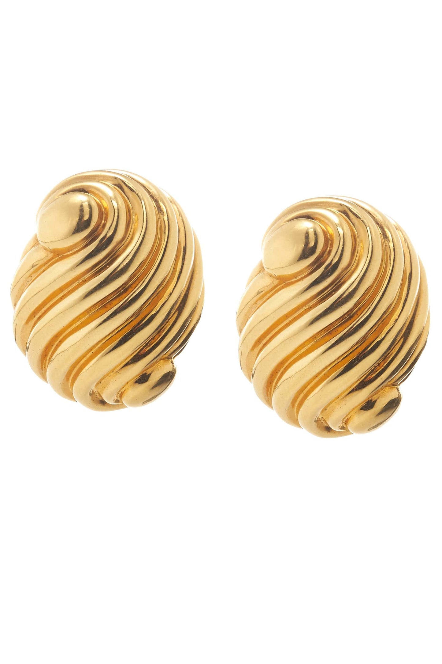 DAVID WEBB-Swirl Earrings-YELLOW GOLD