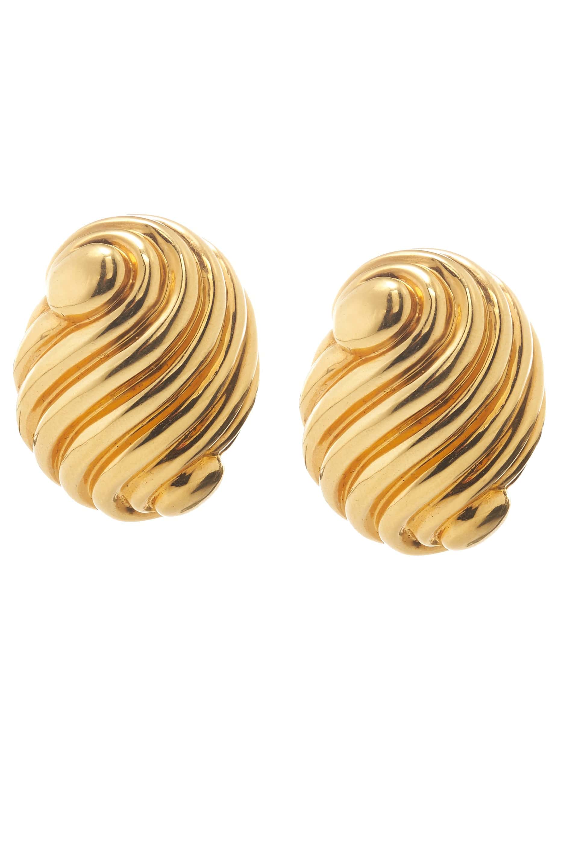 DAVID WEBB-Swirl Earrings-YELLOW GOLD