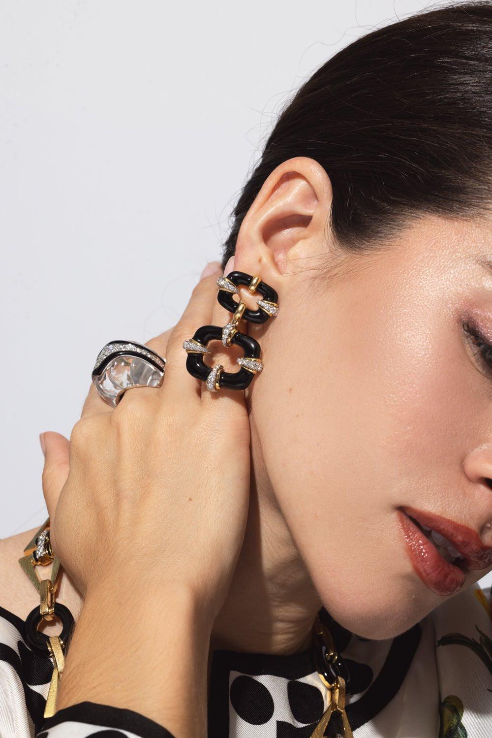 DAVID WEBB-The Portal Earrings-YELLOW GOLD