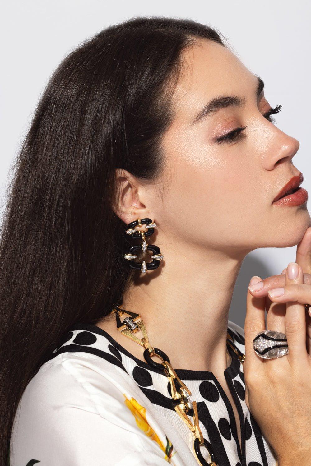 DAVID WEBB-The Portal Earrings-YELLOW GOLD