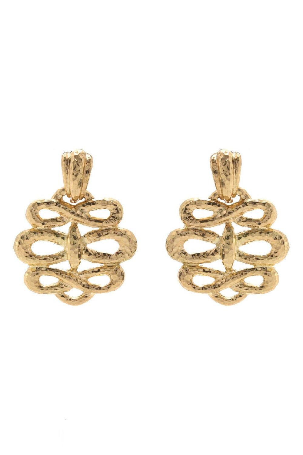  Triple Infinity Hammered Earrings-YELLOW GOLD-JEWELRYFINE JEWELEARRING-DAVID WEBB 