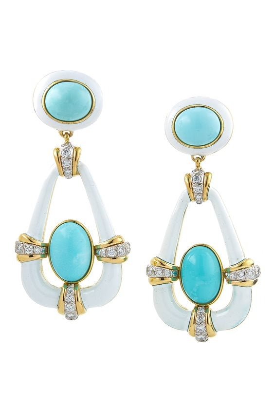 DAVID WEBB-Long Swing Earrings-YELLOW GOLD