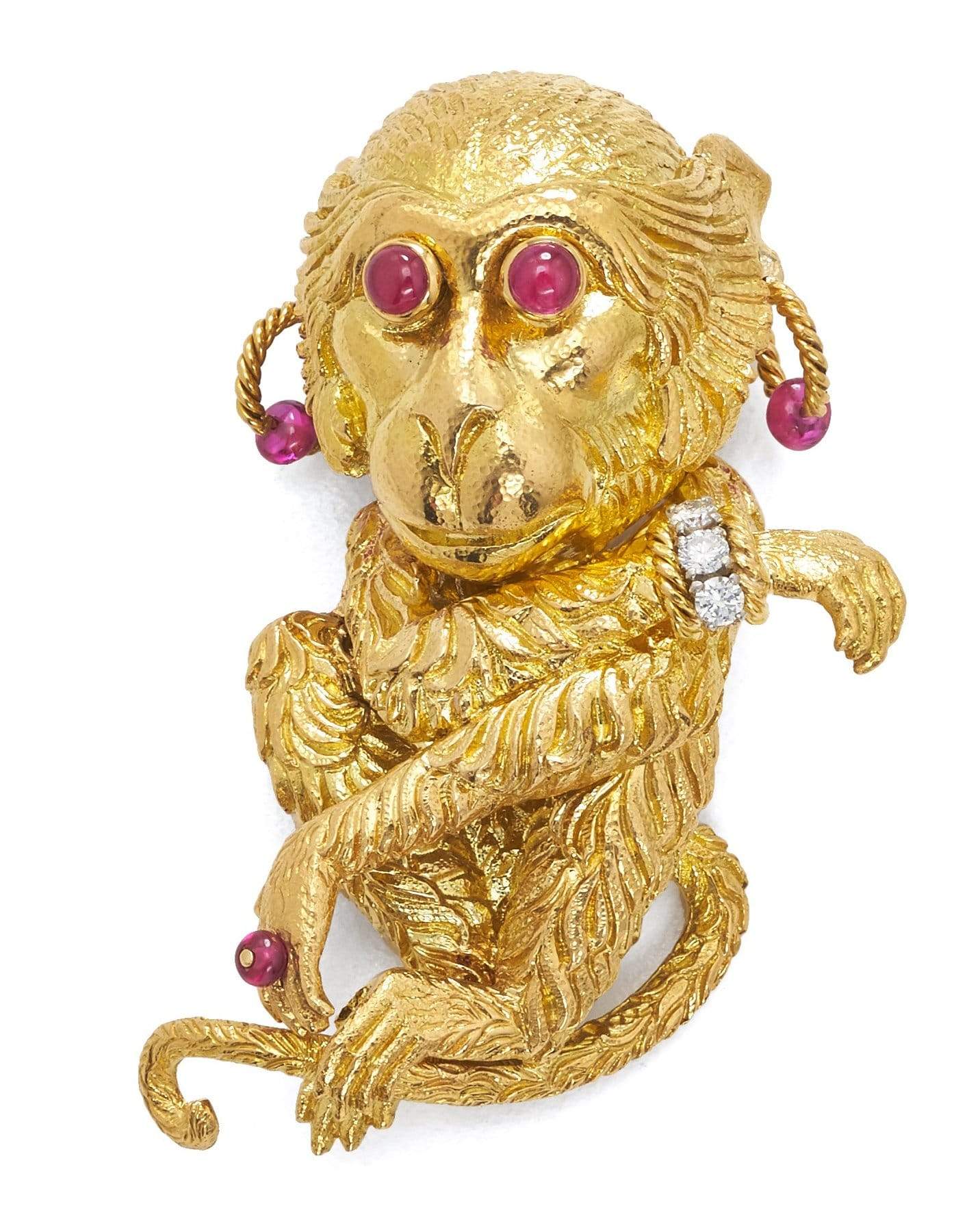 DAVID WEBB-Gypsy Monkey Brooch-YELLOW GOLD