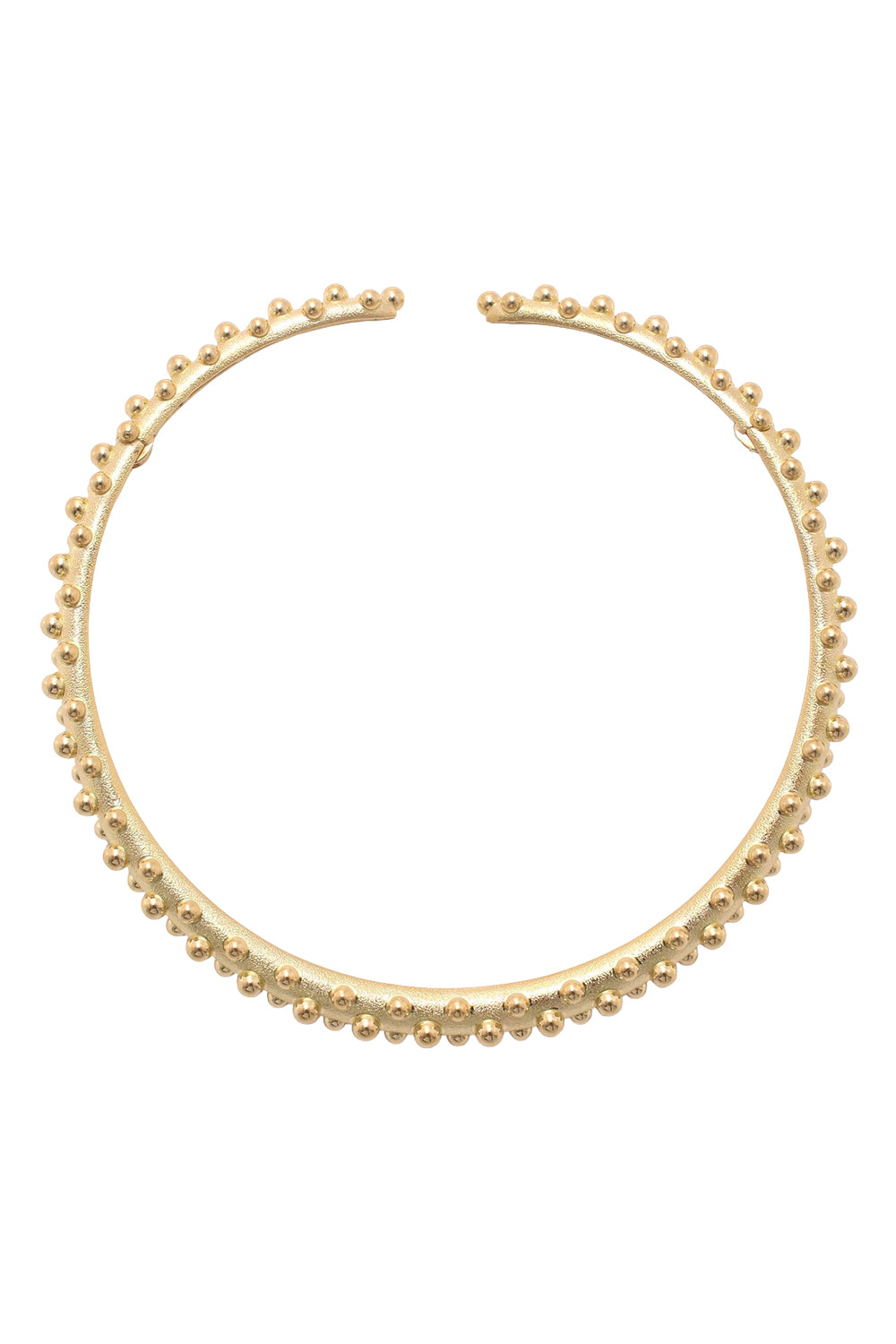 Bumpy Neck Textured Collar Necklace-YELLOW GOLD-14-JEWELRYFINE JEWELNECKLACE O-DAVID WEBB