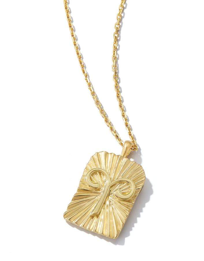 DAVID WEBB-Aries Zodiac Pendant Necklace-YELLOW GOLD