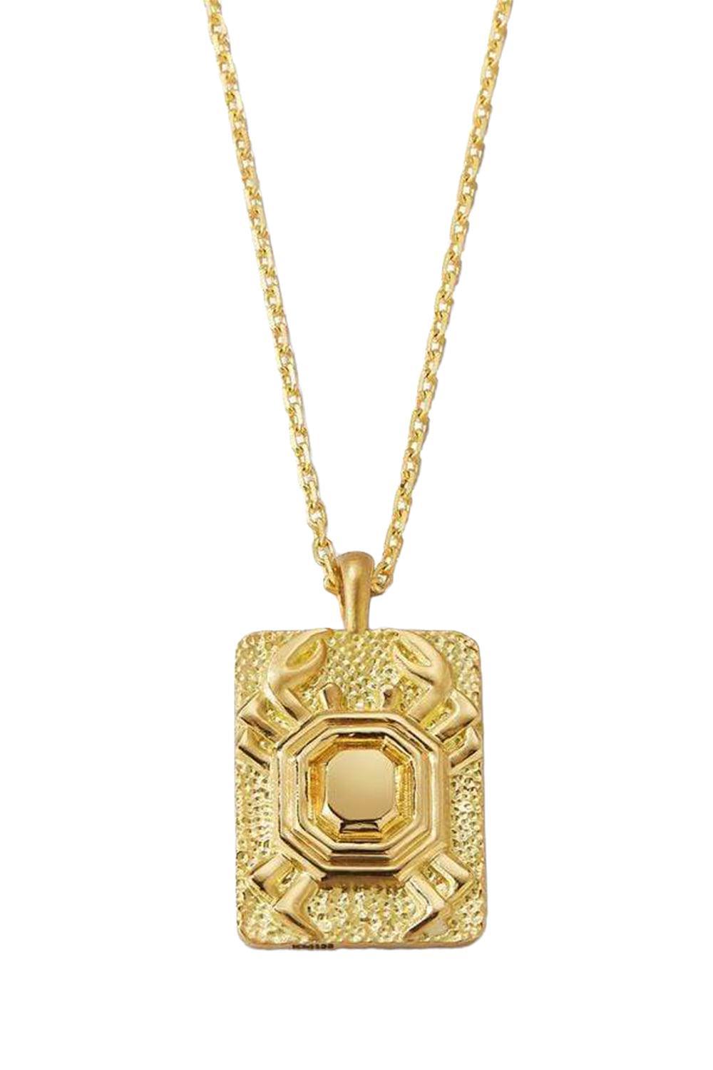 Cancer Zodiac Pendant Necklace-YELLOW GOLD-19-JEWELRYFINE JEWELNECKLACE O-DAVID WEBB
