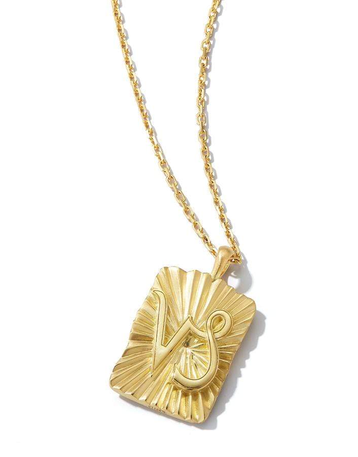 DAVID WEBB-Capricorn Zodiac Pendant Necklace-YELLOW GOLD