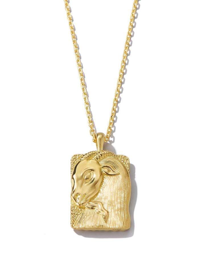DAVID WEBB-Capricorn Zodiac Pendant Necklace-YELLOW GOLD
