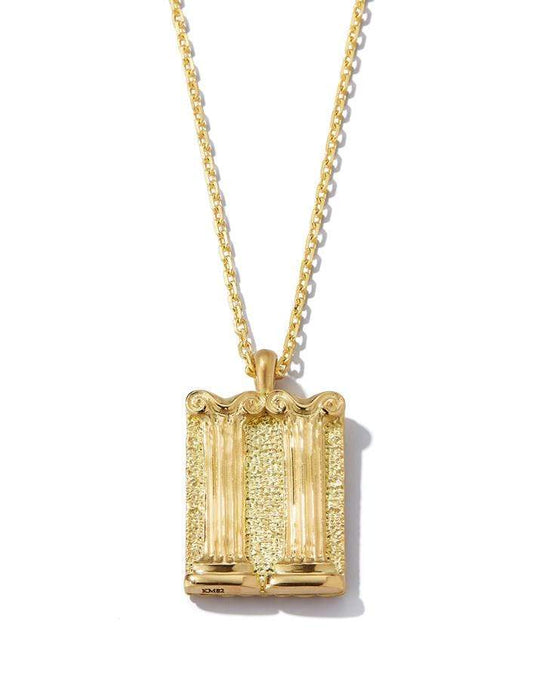 DAVID WEBB-Diamond Gemini Zodiac Pendant Necklace-YELLOW GOLD