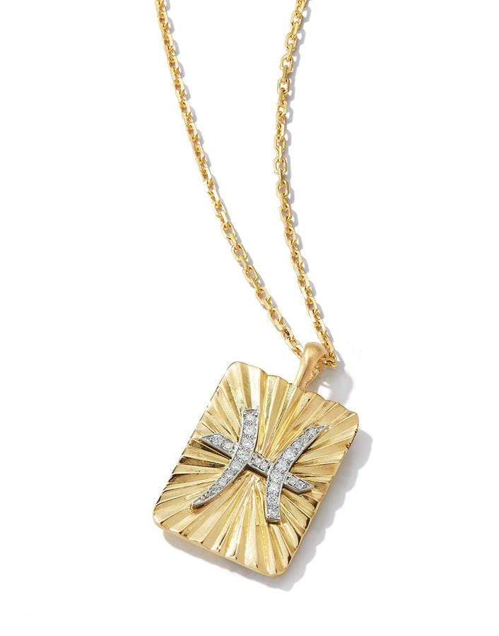 DAVID WEBB-Diamond Pisces Zodiac Pendant Necklace-YELLOW GOLD