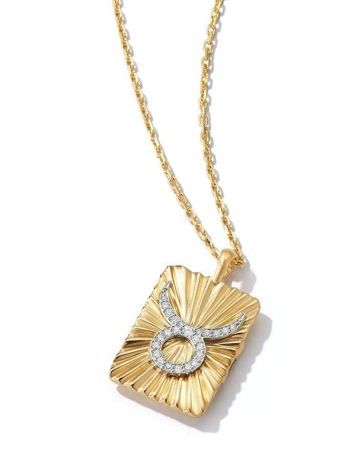 DAVID WEBB-Taurus Zodiac Pendant Necklace-YELLOW GOLD