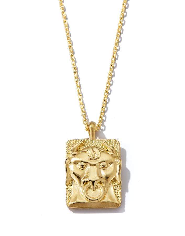 DAVID WEBB-Taurus Zodiac Pendant Necklace-YELLOW GOLD