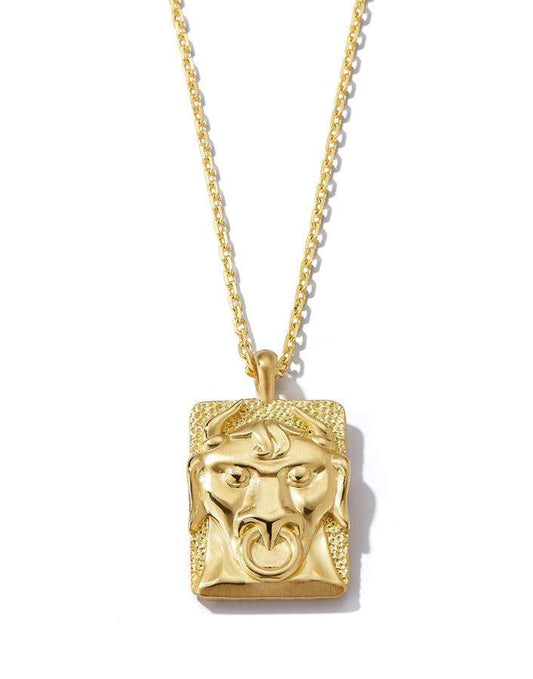 DAVID WEBB-Taurus Zodiac Pendant Necklace-YELLOW GOLD