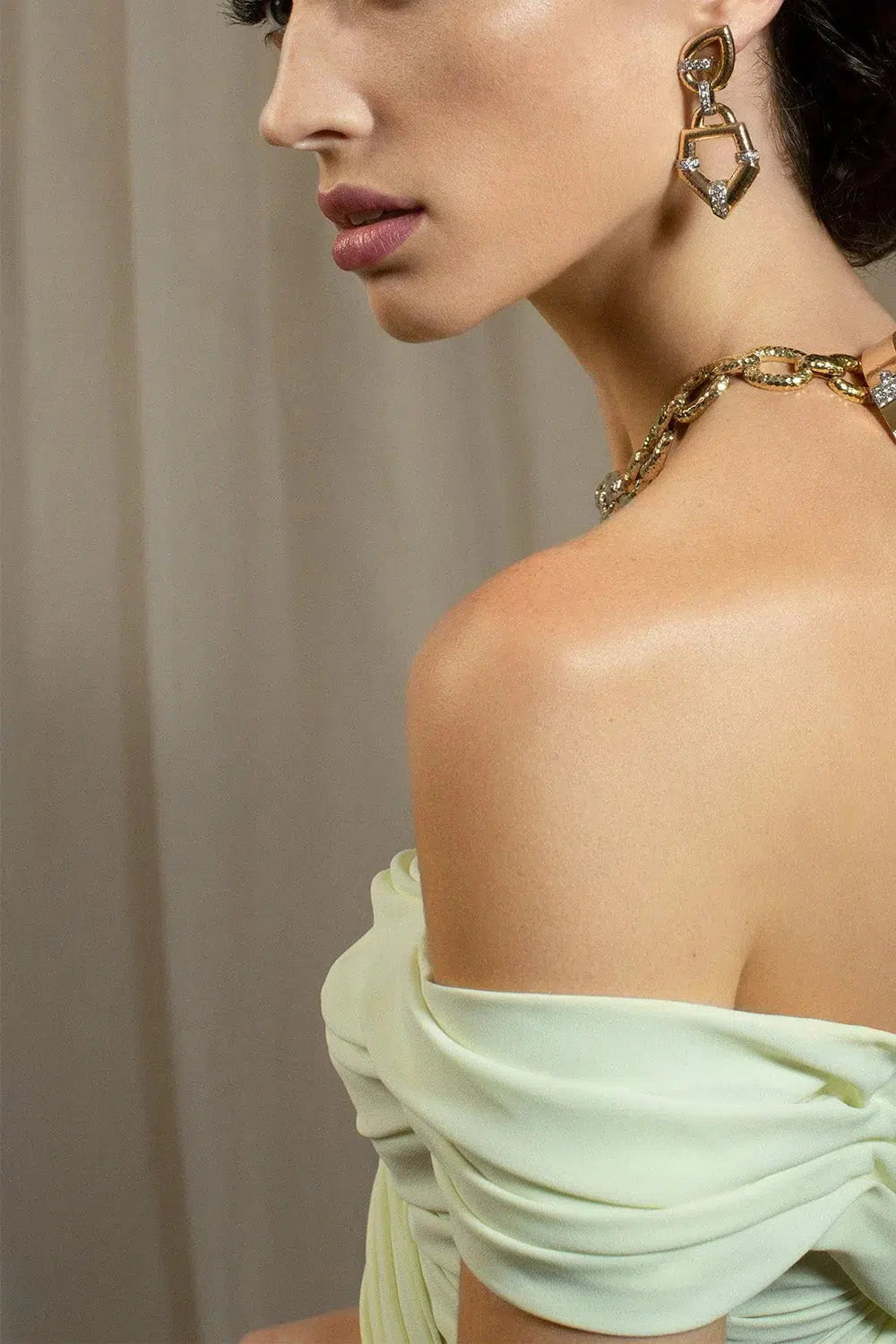 DAVID WEBB-Anchor Link Chain Necklace-YELLOW GOLD