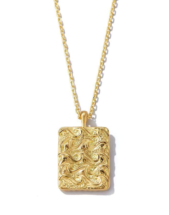 DAVID WEBB-Aquarius Zodiac Pendant Necklace-YELLOW GOLD