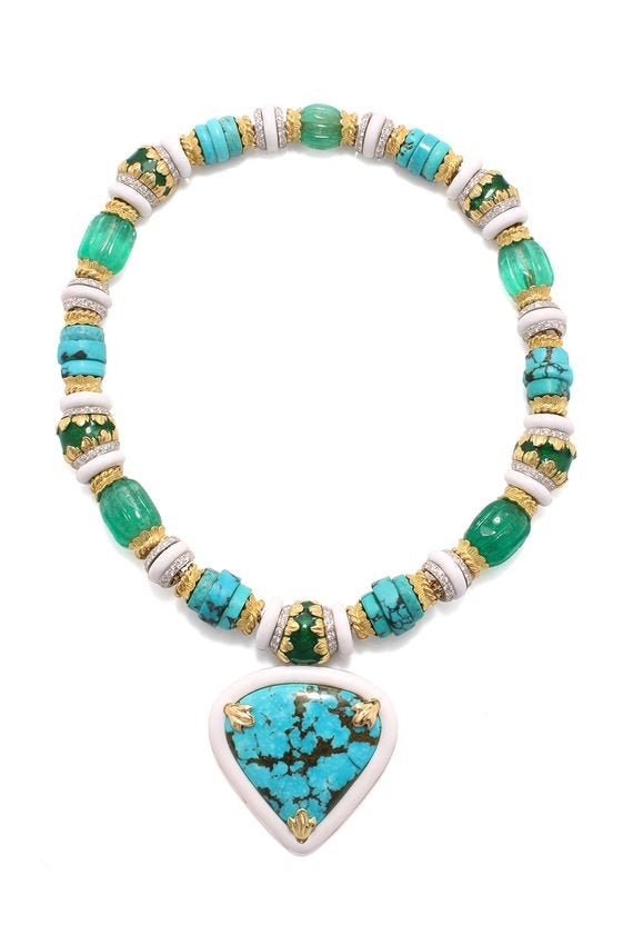 DAVID WEBB-Arrowhead Necklace-YELLOW GOLD