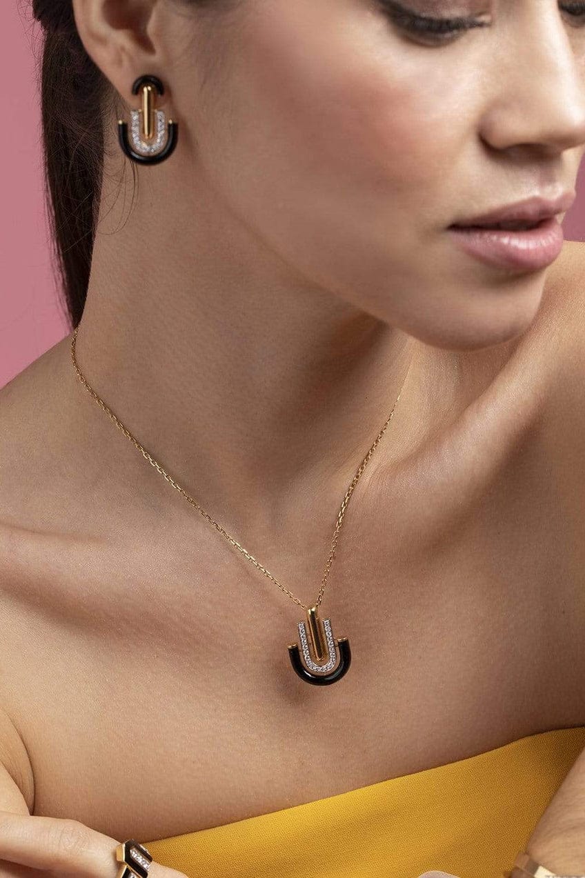 Black Unity Necklace-YELLOW GOLD-JEWELRYFINE JEWELNECKLACE O-DAVID WEBB