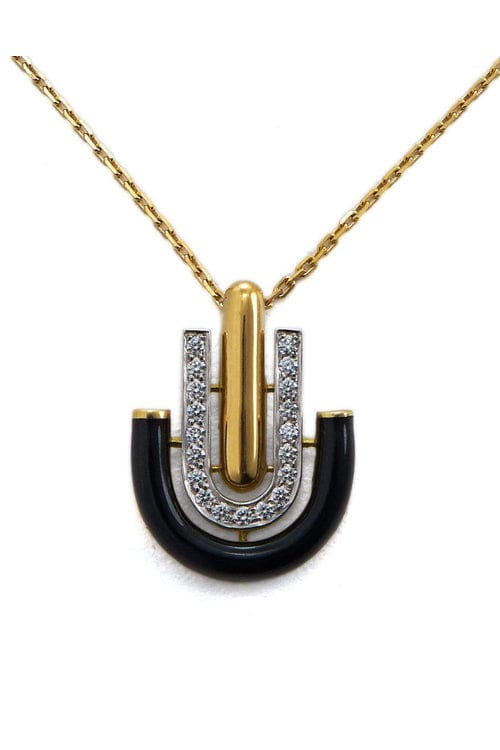 Black Unity Necklace-YELLOW GOLD-JEWELRYFINE JEWELNECKLACE O-DAVID WEBB