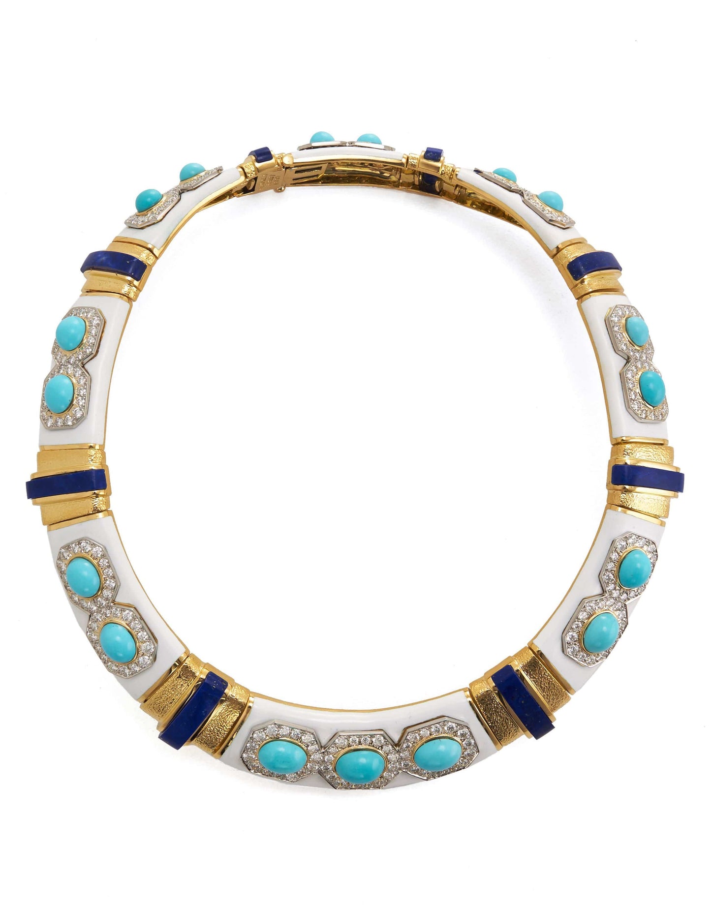 DAVID WEBB-Cabochon Turquoise Necklace-YELLOW GOLD