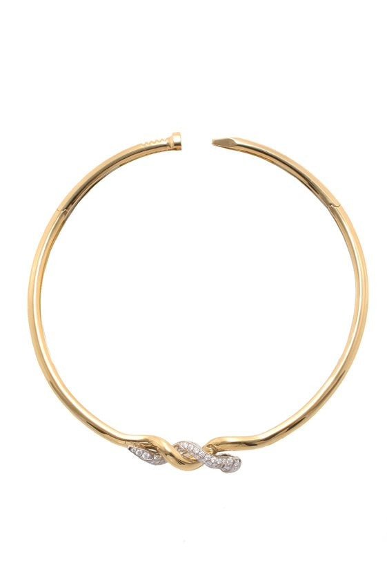 DAVID WEBB-Diamond Two Tone Nail Collar-YELLOW GOLD