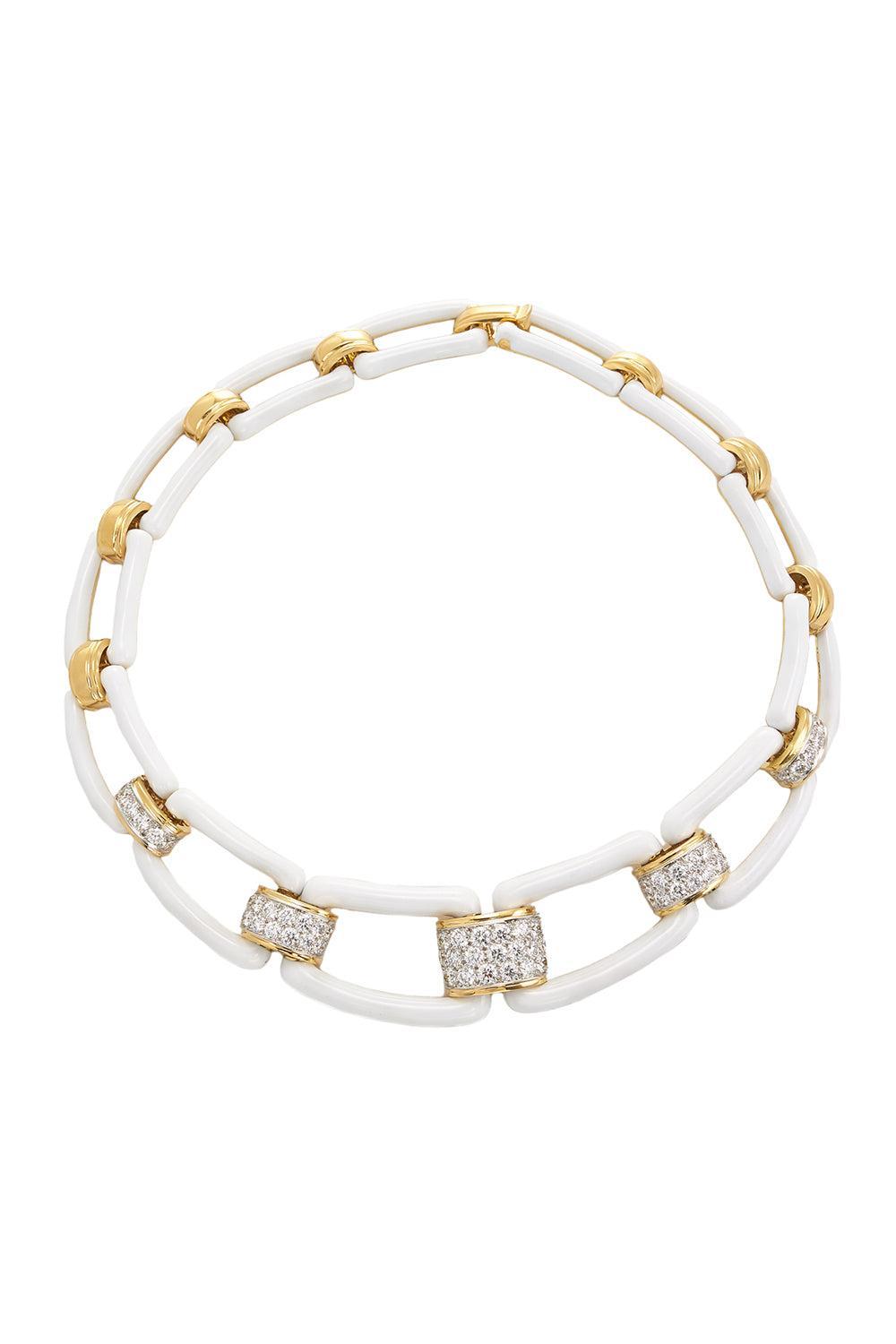 Diamond White City Collar Necklace-YELLOW GOLD-JEWELRYFINE JEWELNECKLACE O-DAVID WEBB