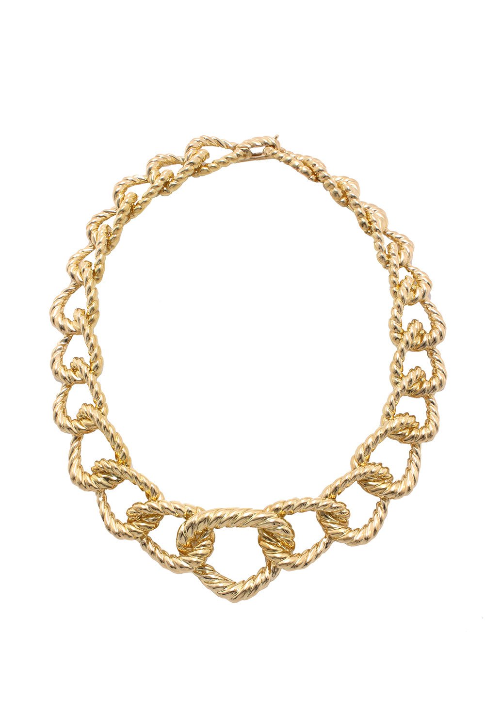 DAVID WEBB-Graduated Rope Link Necklace-YELLOW GOLD