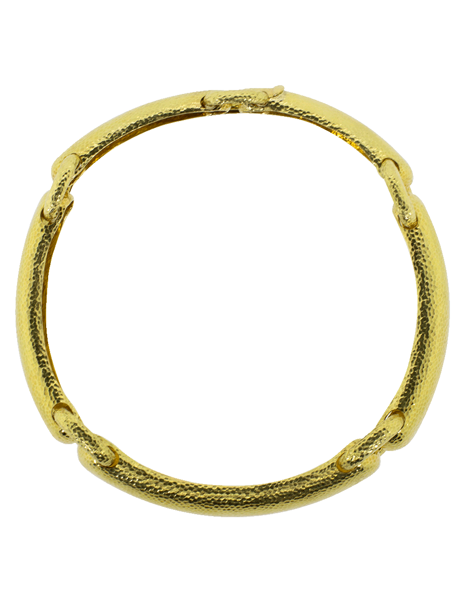 DAVID WEBB-Hammered Hot Dog Collar Necklace-YELLOW GOLD