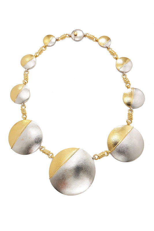 DAVID WEBB-Hammered Lunar Eclipse Necklace-YELLOW GOLD