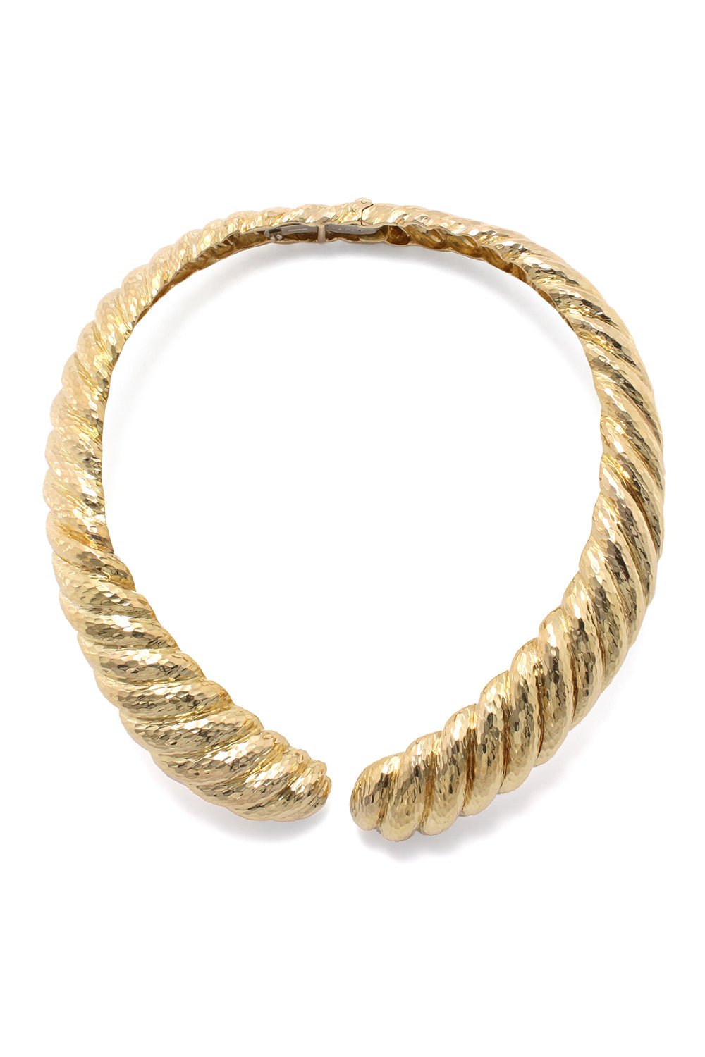 DAVID WEBB-Hammered Roll Collar-YELLOW GOLD