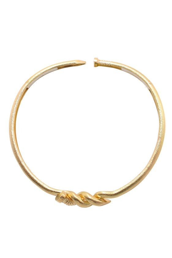 DAVID WEBB-Hammered Twist Nail Collar-YELLOW GOLD