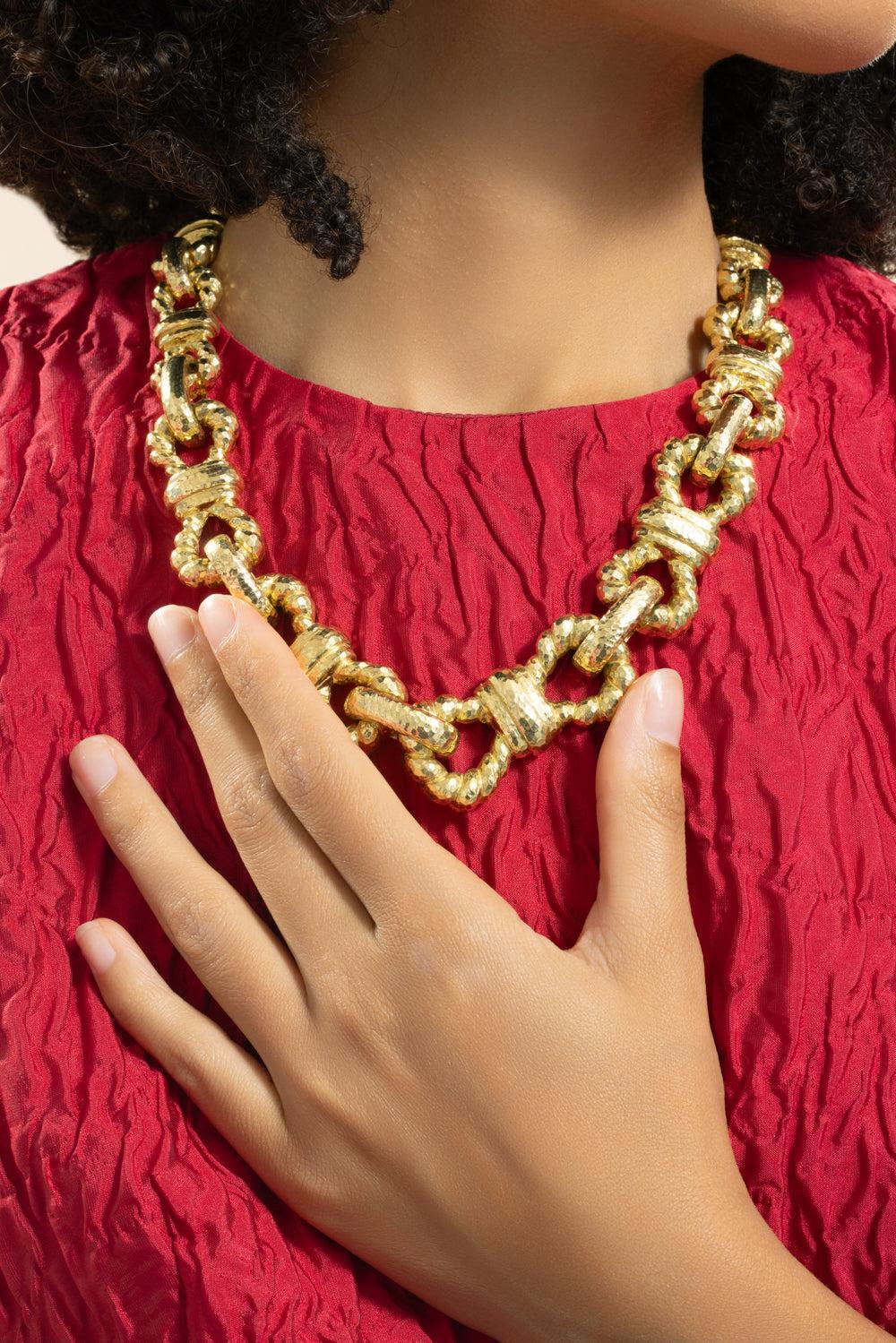 Infinity Rope Hammered Necklace-YELLOW GOLD-JEWELRYFINE JEWELNECKLACE O-DAVID WEBB