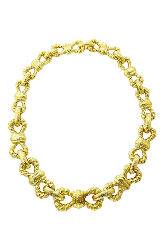 Infinity Rope Hammered Necklace-YELLOW GOLD-JEWELRYFINE JEWELNECKLACE O-DAVID WEBB