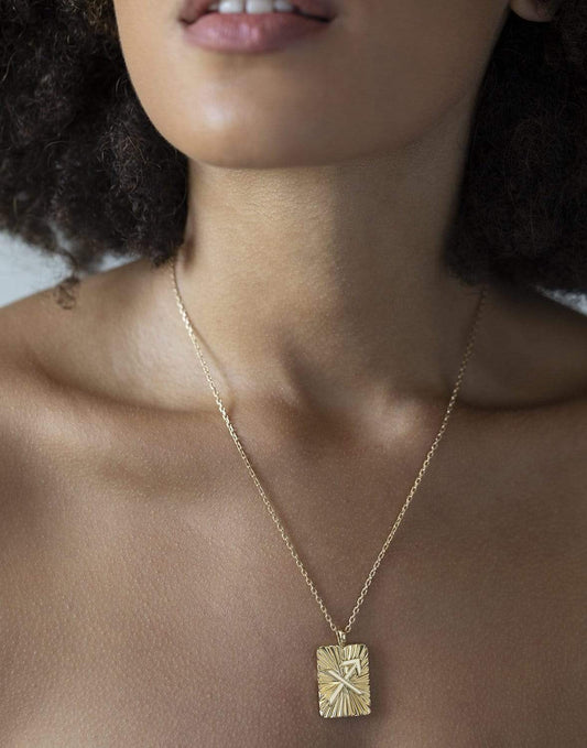 DAVID WEBB-Sagittarius Zodiac Pendant Necklace-YELLOW GOLD