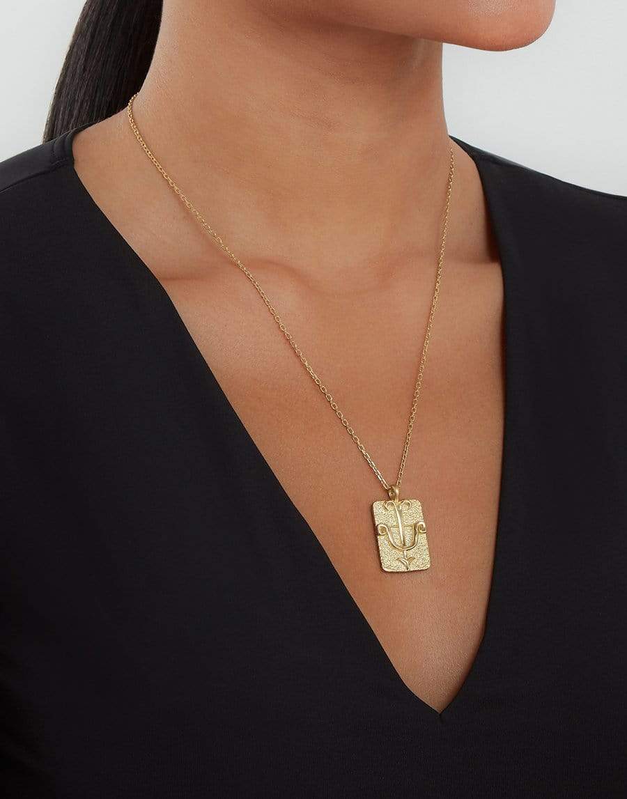 DAVID WEBB-Sagittarius Zodiac Pendant Necklace-YELLOW GOLD