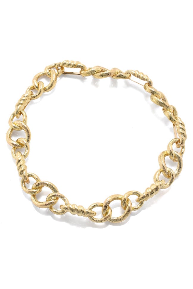 DAVID WEBB-Triple Round Link Necklace-YELLOW GOLD
