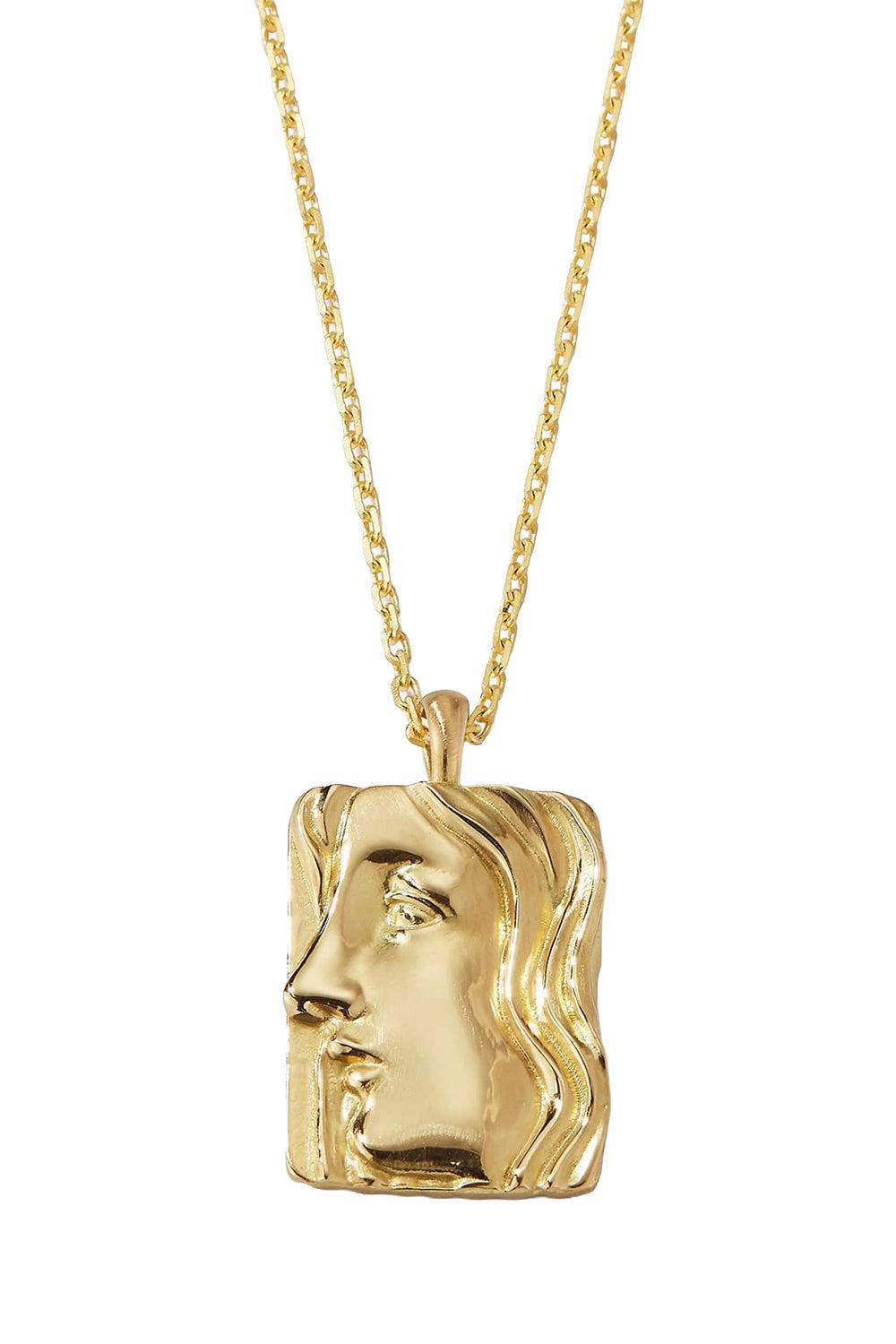 Virgo Zodiac Pendant Necklace-YELLOW GOLD-19-JEWELRYFINE JEWELNECKLACE O-DAVID WEBB