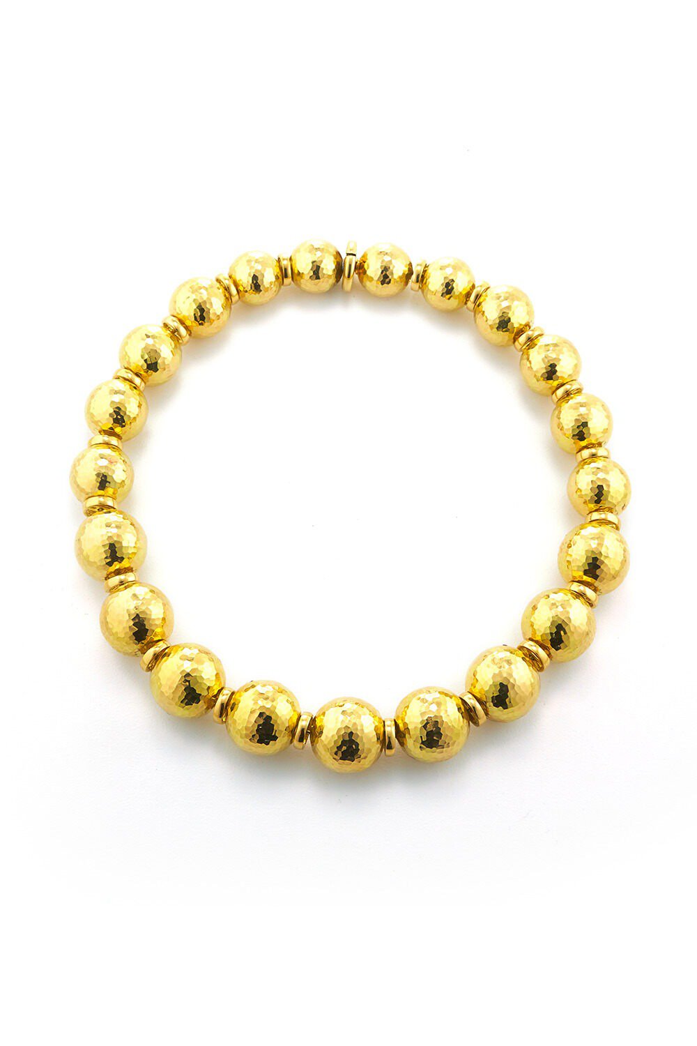 DAVID WEBB-Hammered Disco Ball Bail Necklace-YELLOW GOLD