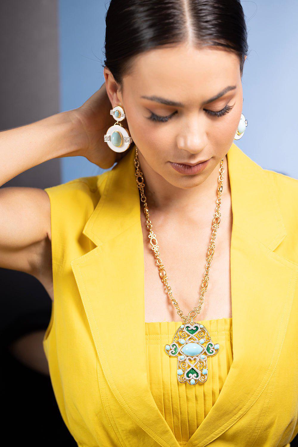 DAVID WEBB-Hamsa Pendant-YELLOW GOLD