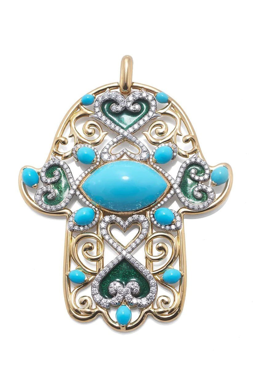 DAVID WEBB-Hamsa Pendant-YELLOW GOLD