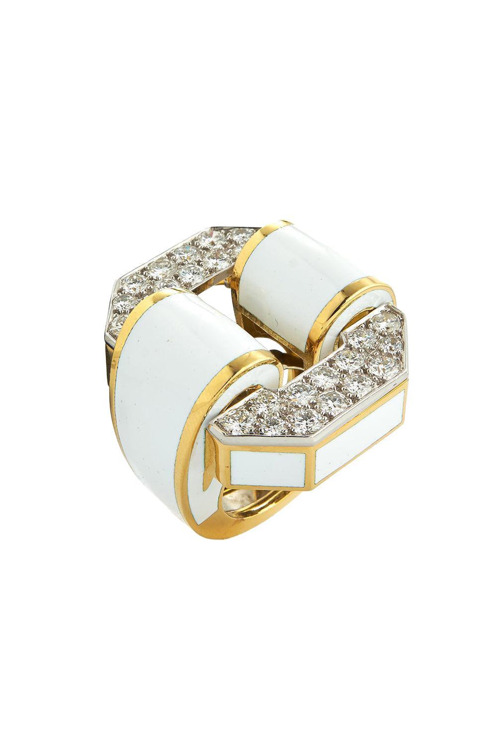 White Octagonal Buckle Ring-YELLOW GOLD-6-JEWELRYFINE JEWELRING-DAVID WEBB