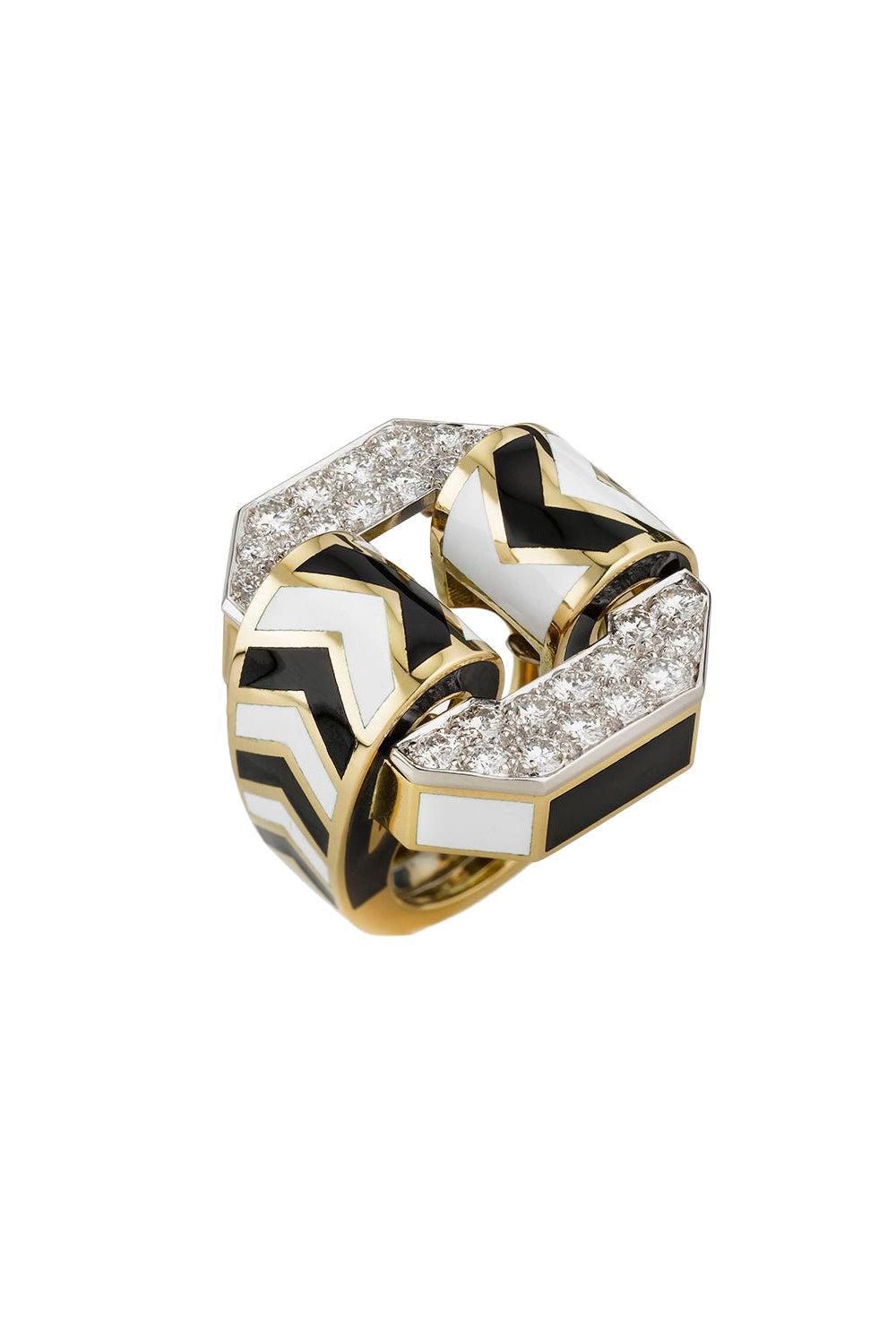 Small Chevron Diamond Ring-YELLOW GOLD-5.5-JEWELRYFINE JEWELRING-DAVID WEBB