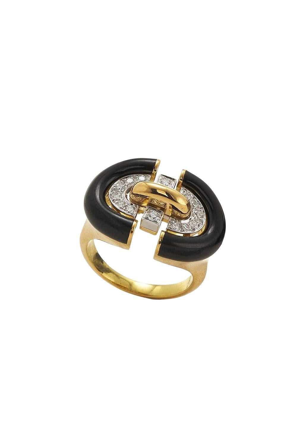 Black Unity Ring-YELLOW GOLD-6.5-JEWELRYFINE JEWELRING-DAVID WEBB