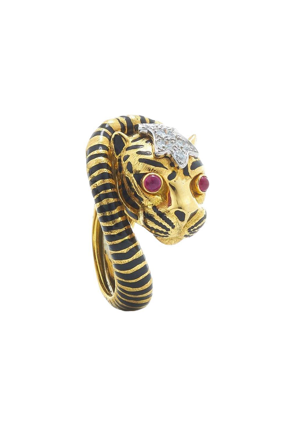 Ruby Black Wrap Tail Tiger Ring-YELLOW GOLD-5.5-JEWELRYFINE JEWELRING-DAVID WEBB