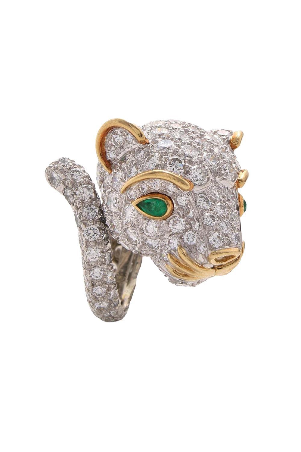Diamond Lion Ring-YELLOW GOLD-5-JEWELRYFINE JEWELRING-DAVID WEBB