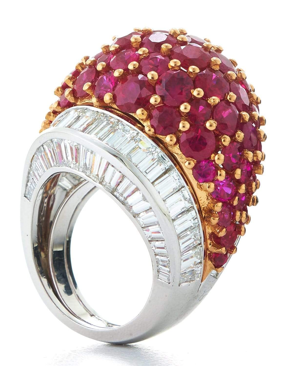 DAVID WEBB-Ruby Dome Ring-PLATINUM