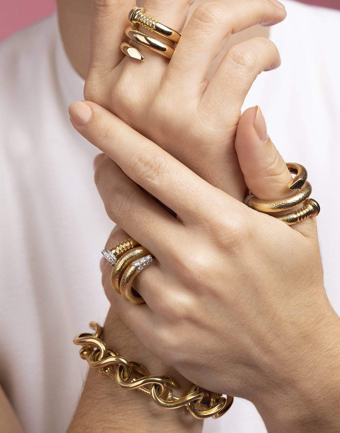 DAVID WEBB-Polished Gold Nail Ring-YELLOW GOLD