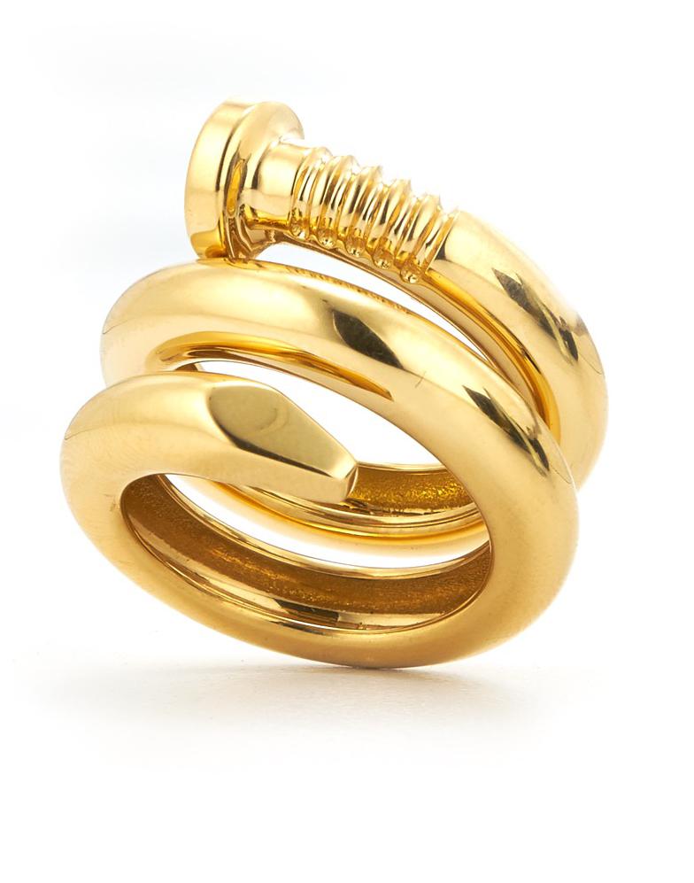 DAVID WEBB-Polished Gold Nail Ring-YELLOW GOLD