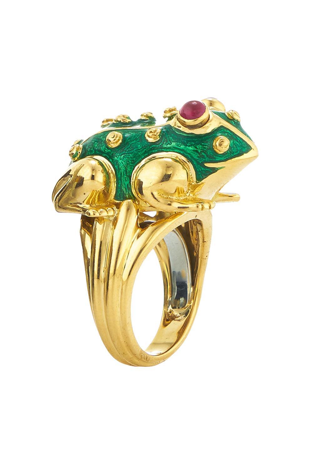 Ruby Green Large Frog Ring-YELLOW GOLD-3.5-JEWELRYFINE JEWELRING-DAVID WEBB