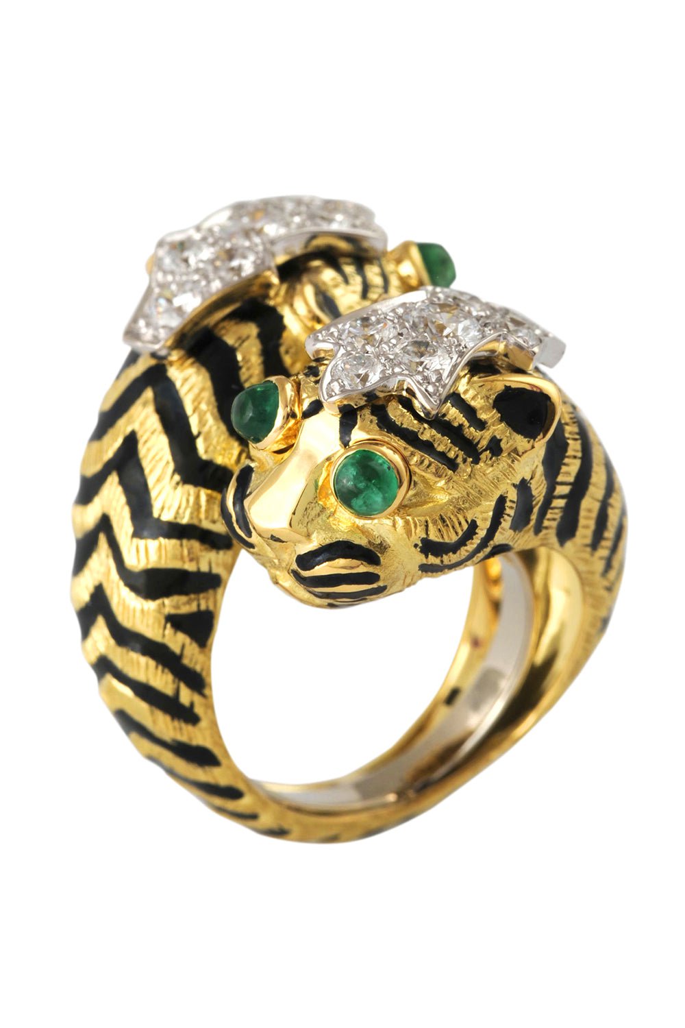 DAVID WEBB-Crossover Tiger Ring-YELLOW GOLD
