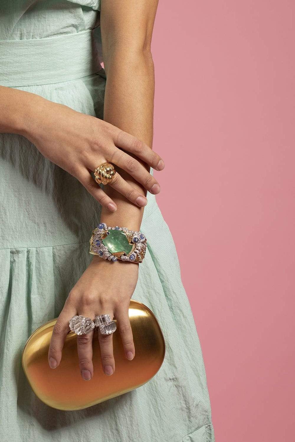 DAVID WEBB-Hammered Gold Rope Ring-YELLOW GOLD